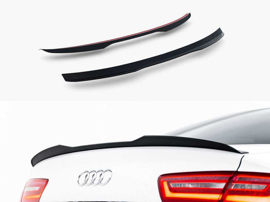 Спойлер Audi A6 C7 тюнинг обвес сабля (Maxton Design, чорний глянц)
