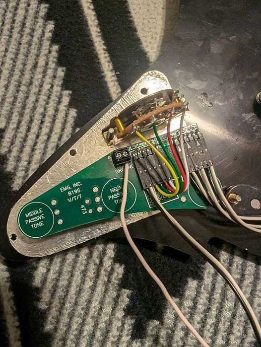 EMG ST-65 Passive Prewired Stratocaster Pickguard Set, Black пікгард