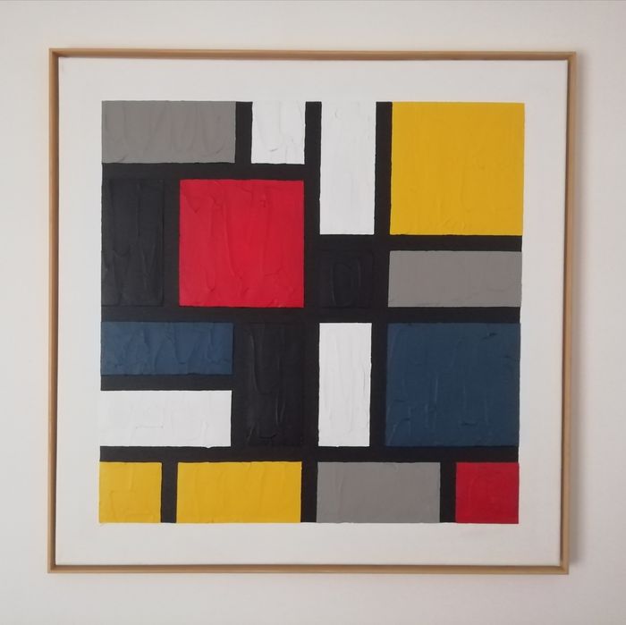 Quadro com textura emoldurado (62x62cm)