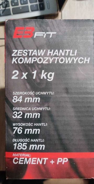 Zestaw komplet hantle 2x 1kg hand grip