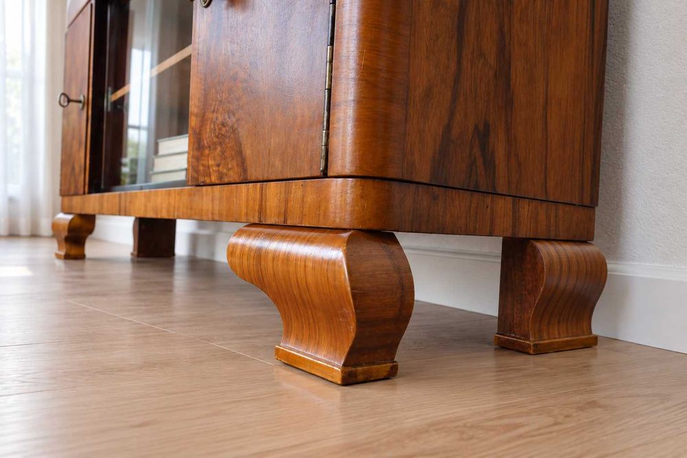 Biblioteczka Witrynka Komoda Art Deco - orzech