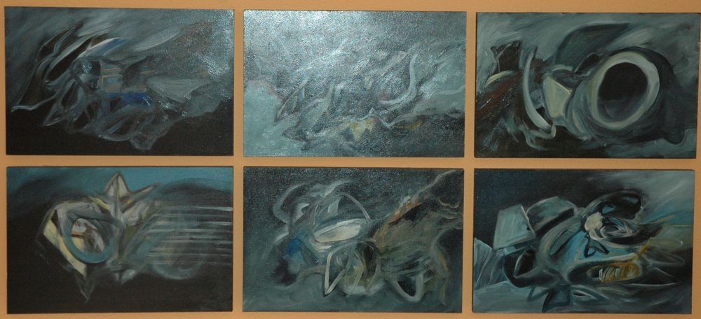 Conjunto de quadros abstratos de Nikola Raspopovic