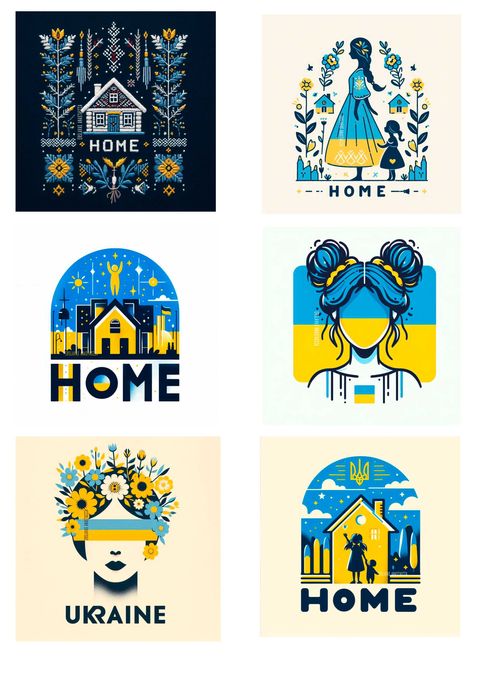 Наклейки HOME UA Україна  Лист А4  Глянцеві  Плоттер