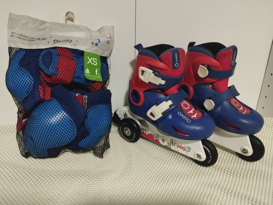 Patins oxelo 26-28 + proteções