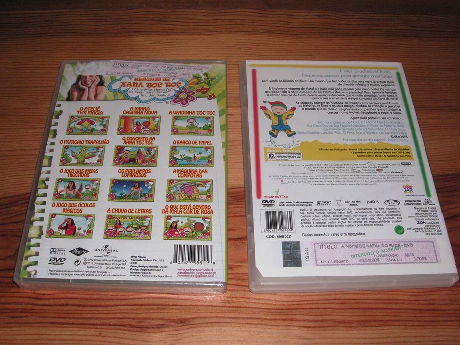 DVD As Histórias de Xana Toc-Toc (Novo) e A Noite de Natal do Ruca