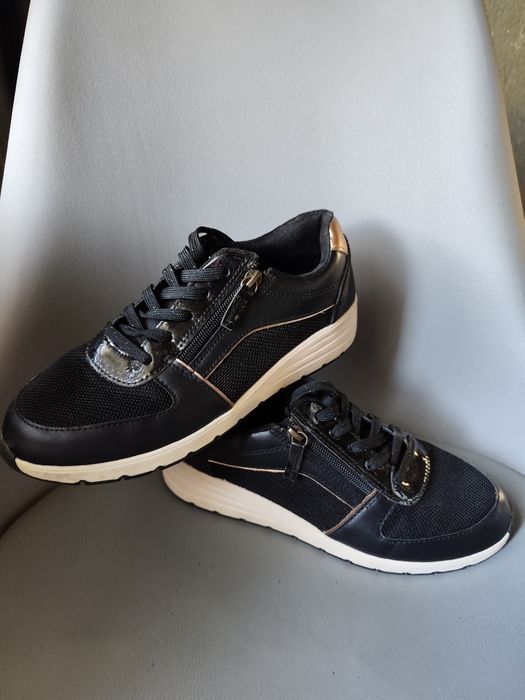 Sneakersy damskie czarno złote