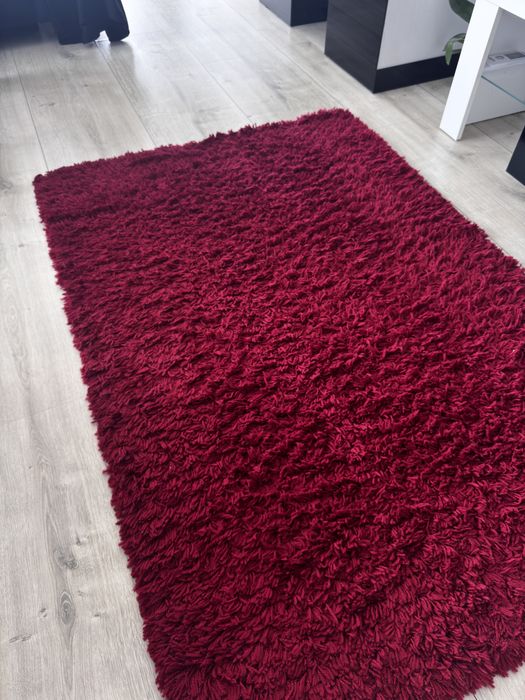Dywan shaggy bordowy 100 × 150 cm
