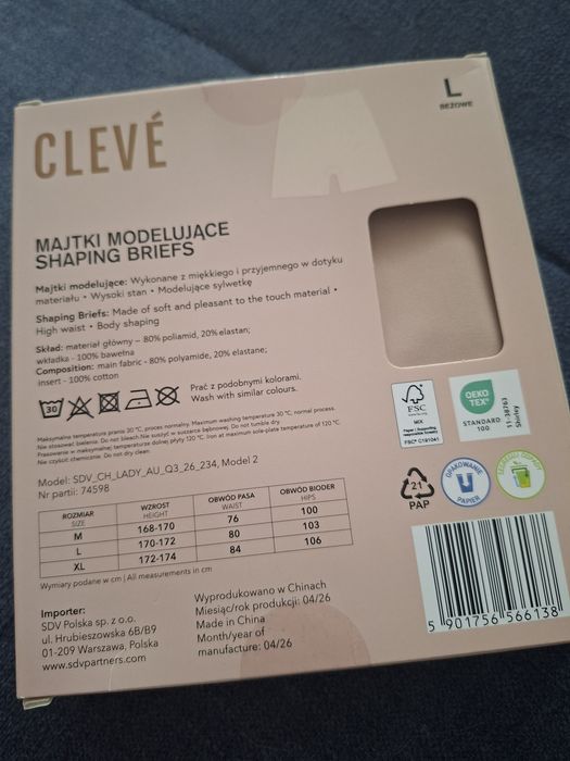 Majtki modelujące L nowe CLEVE
