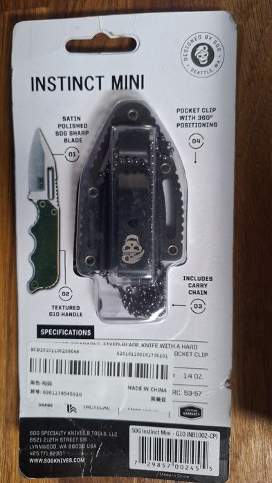 Nóż taktyczny,survivalowy SOG Instinct mini,nóż myśliwski.