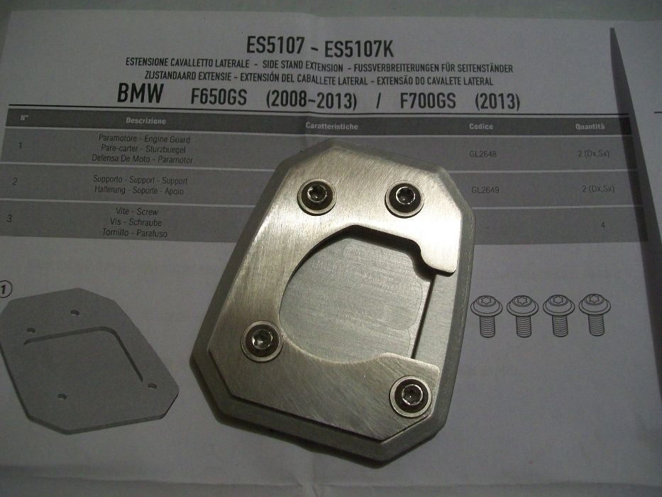 ES5107 F650GS F700GS F800GS (08 > 17) BMW GIVI poszerzenie stopki