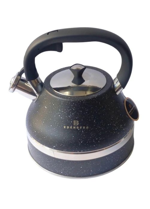 Продам чайник зі свистком з нержавіючої сталі чорного кольору.