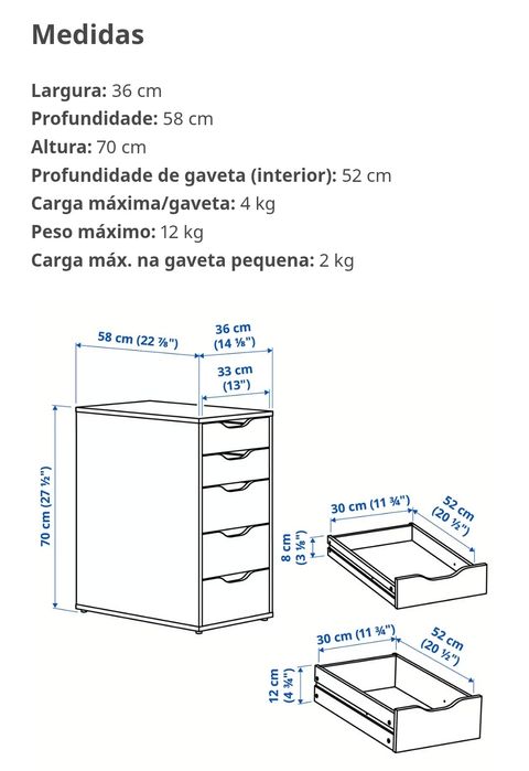 Ikea - bloco de gavetas ALEX