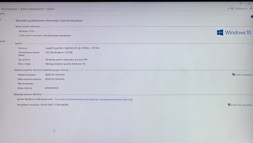 BIZNES Dell Precision 5510 i7 32GB 512SSD 4K