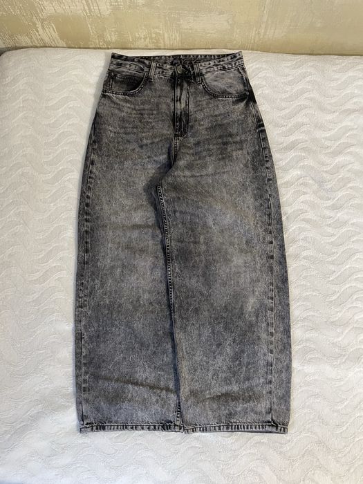 Baggy jeans pull and bear acid black washed black, беги широкие штаны true religion zara bershka