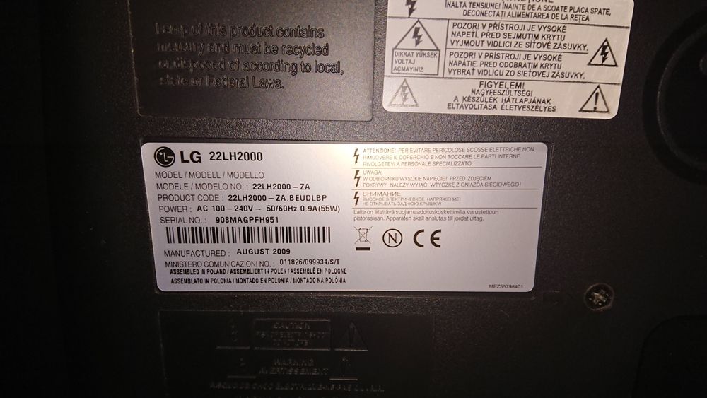 Sprzedam monitor oraz TV firmy LG 22 cale.