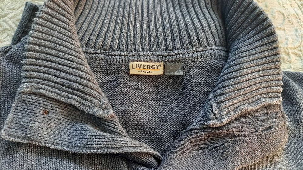 Granatowy sweter męski - półgolf