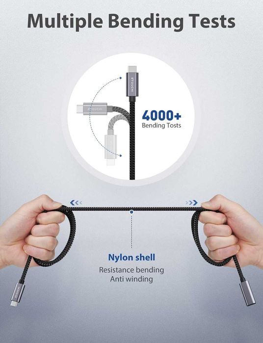 Kabel przedłużacz USB C STOUCHI USB C 3.2 gen 1 5GBPS 5A 100W 1.8m 484