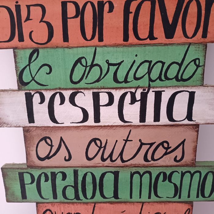 Quadro madeira letras
