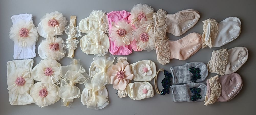 Набір дитячий пов'язочка та носочки, гольфи дитячі.