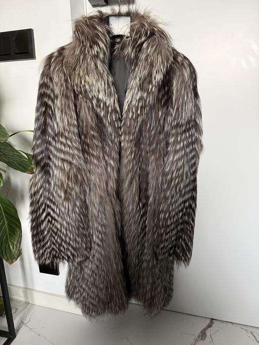 Naturalne futro ze srebnego lisa piękne lekkie silver fox j. Nowe