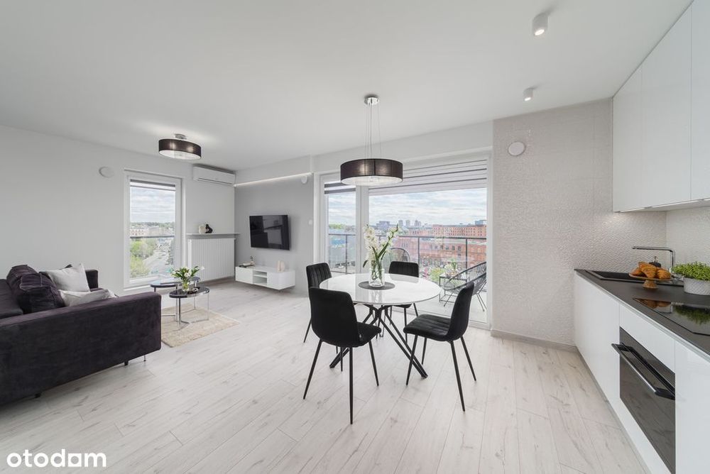 Klimatyzowany apartament z widokiem na Manufakurę
