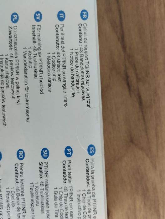 Pask testowei do pomiaruPT/INR do aparatuMisson