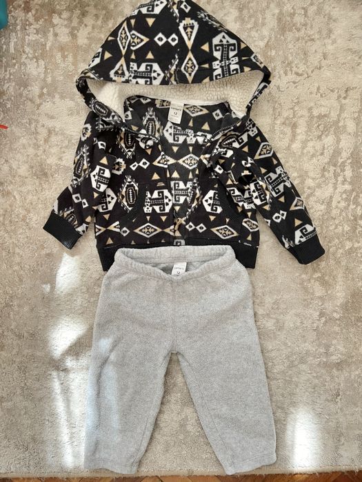 Carters 12 m, флис костюм тройка, 74 р , кофта, штаны, бодик