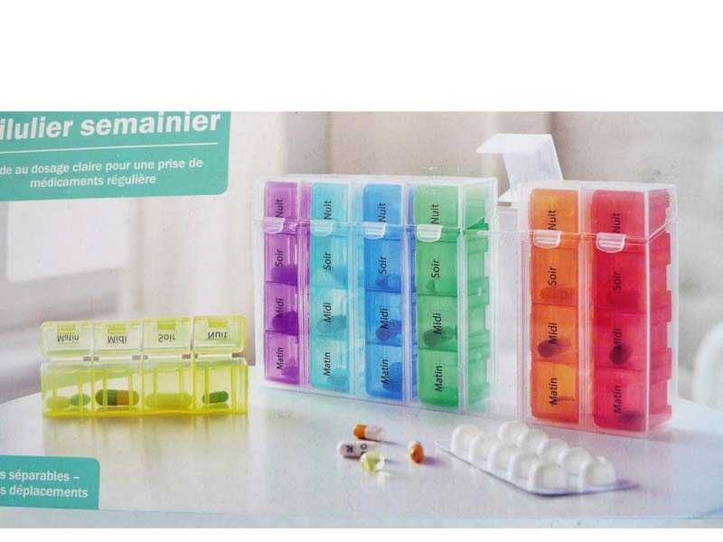 Pojemnik organizer na leki tabletki pigułki 7 dni tygodnia 4 pory dnia