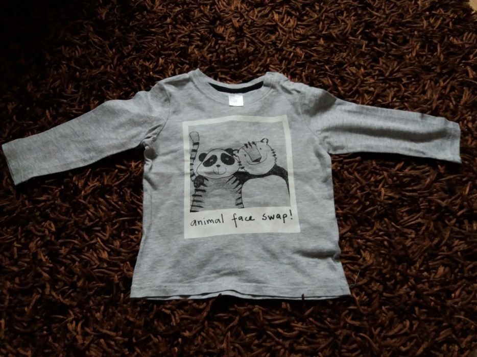 Bluzeczka H&M roz. 80 tygrys panda