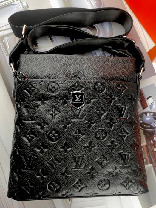 Кожаная мужская сумка Louis Vuitton Луи Витон чоловіча сумка шкіряна