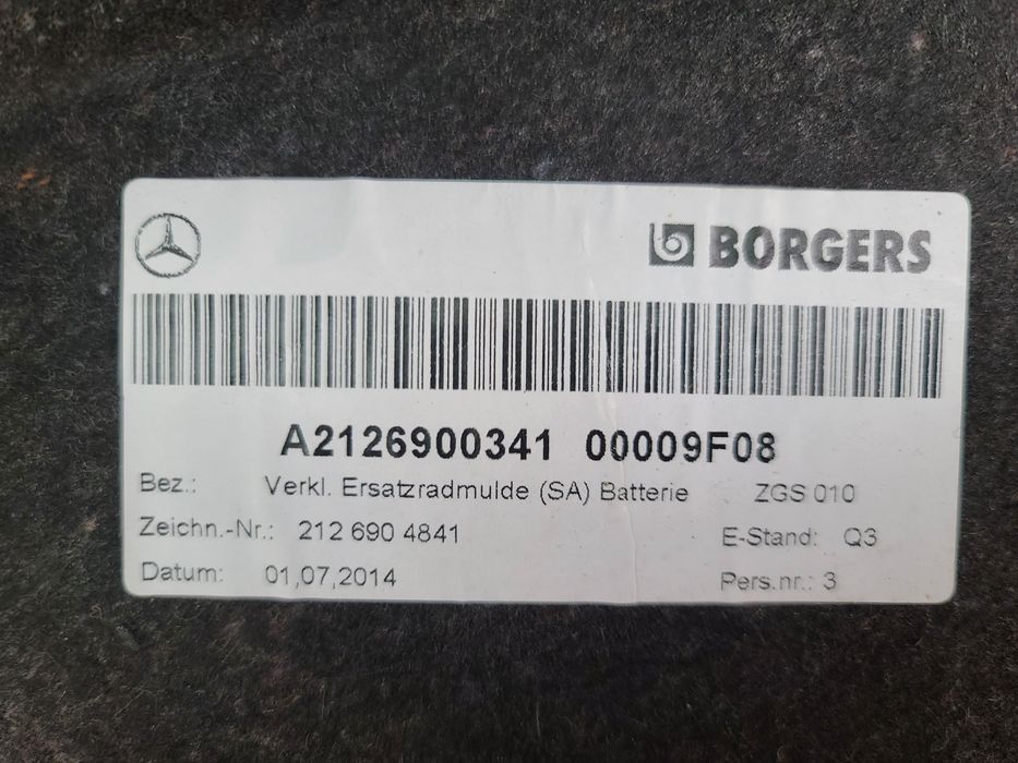Mercedes W212 Forra das baterias mala