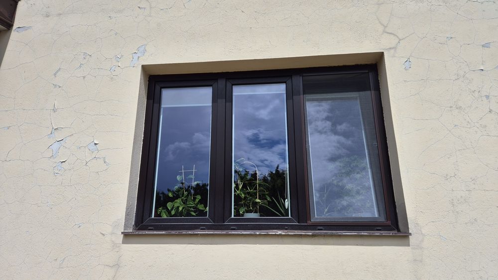 Okna 11szt.plastikowe ciemny dąb