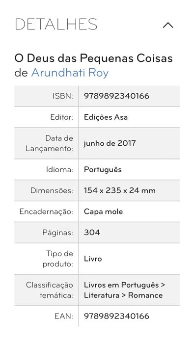 “O Deus das Pequenas Coisas”, Arundhati Roy