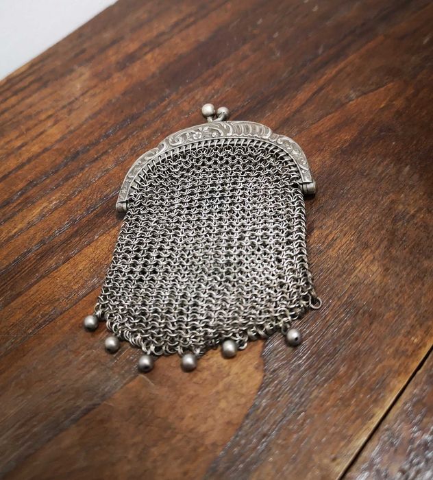 Bolsa porta moedas | malha de prata