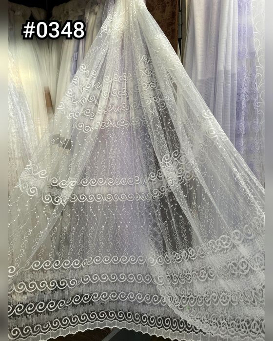 Тюль дешево з вишивкою, гардини фатин, занавески штори