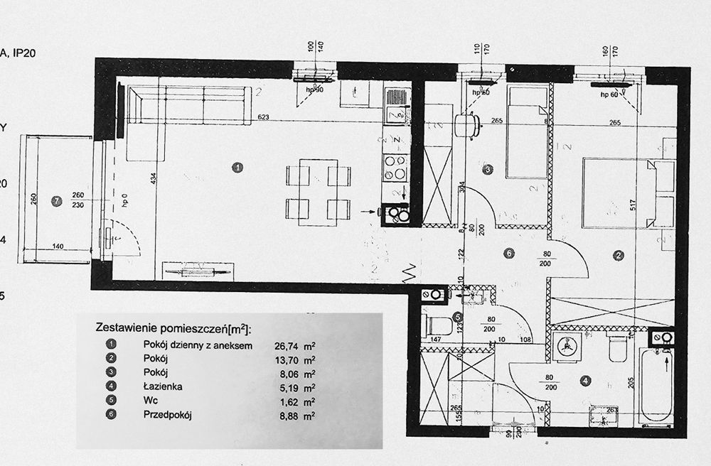 Mieszkanie 3 pokojowe 66 m2, garaż, klimatyzacja, balkon