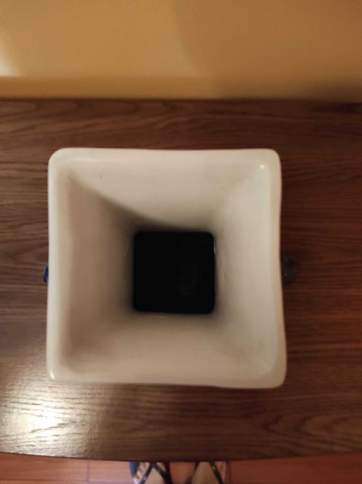 Vaso cerâmica oriental com 2 pegas laterais