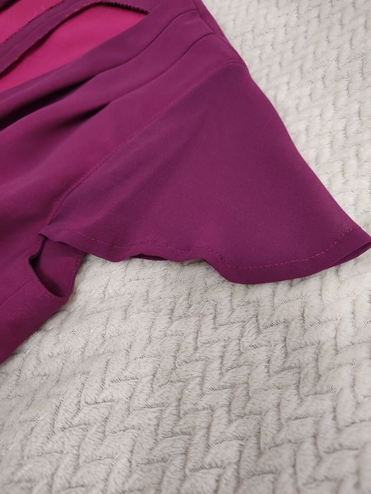 Sukienka fuksja szyfonowa elegancka na bal, wesele, imprezę