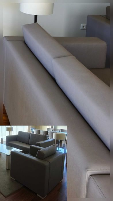 Conjunto de três sofás cinza