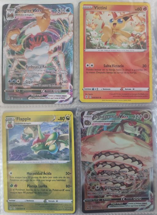 Cartas Pokémon V / VMAX – Várias coleções (preços na descrição)