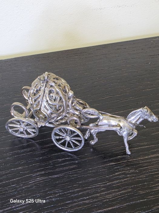 Срібна карета для попелюшки, сувенірна, Італія