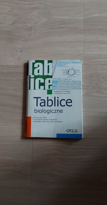 Książka Tablice biologiczne, Wydawnictwo Greg