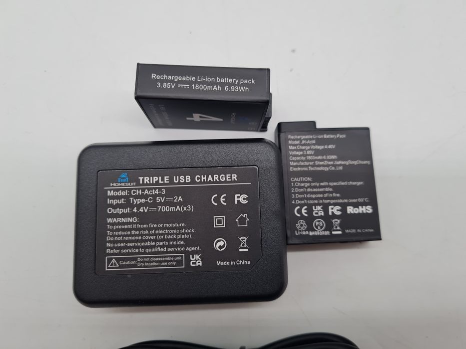 Zestaw 2x bateria Ładowarka do DJI Osmo Action 3-4 1800mAh