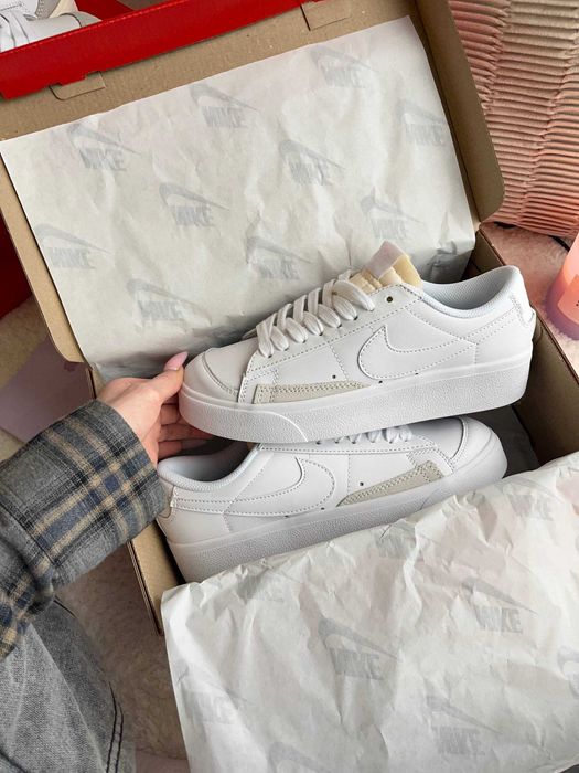 Кеди Nike Blazer Low Platform White | кроси Найк Блейзер Лов білі