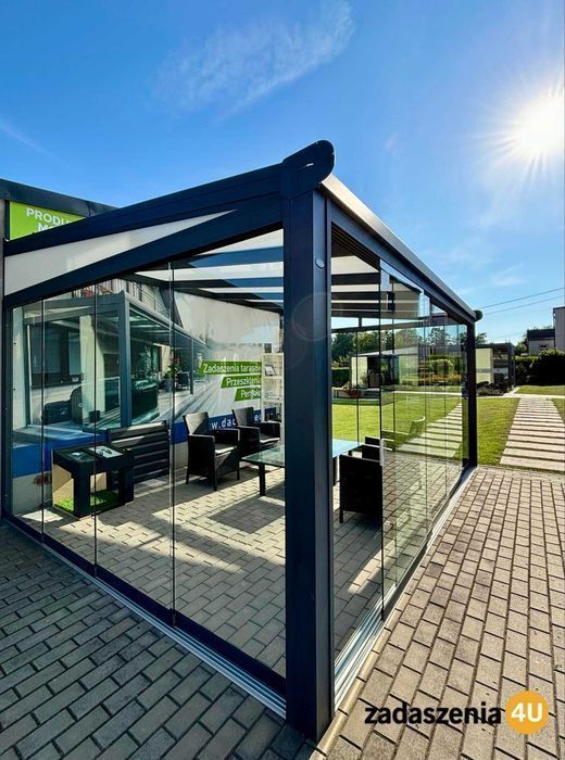 Zadaszenia tarasów aluminiowe ogrody zimowe wiaty aluminiowe pergole aluminiowe szklane systemy przesuwne zabudowy tarasów szkło VSG