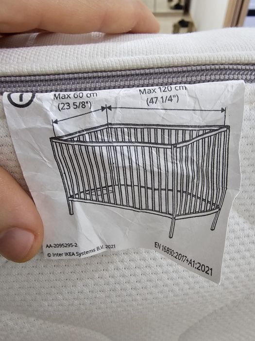 Colchão P/ berço 120x60x11cm como novo