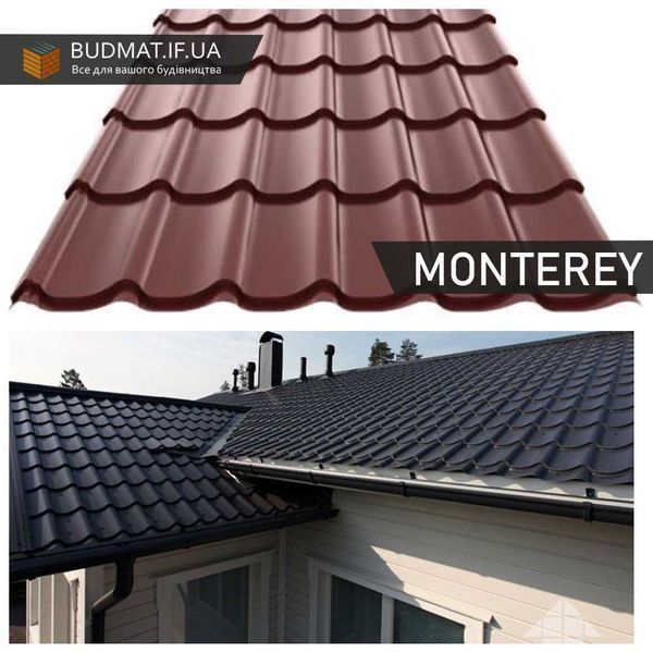 Металочерепиця RUUKKI Монтерей. Металопрофіль. Фальц Фальцева покрівля