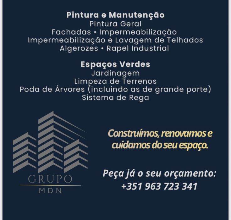 telhados, pintura interior e exterior, algerozes