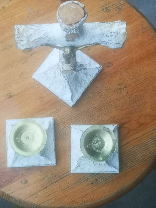 Zestaw kolędowy krzyż i dwa świeczniki