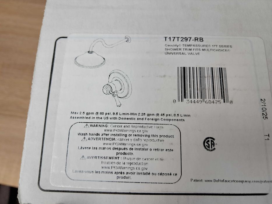 Душова система прихованого монтажу Delta T17T297-RB